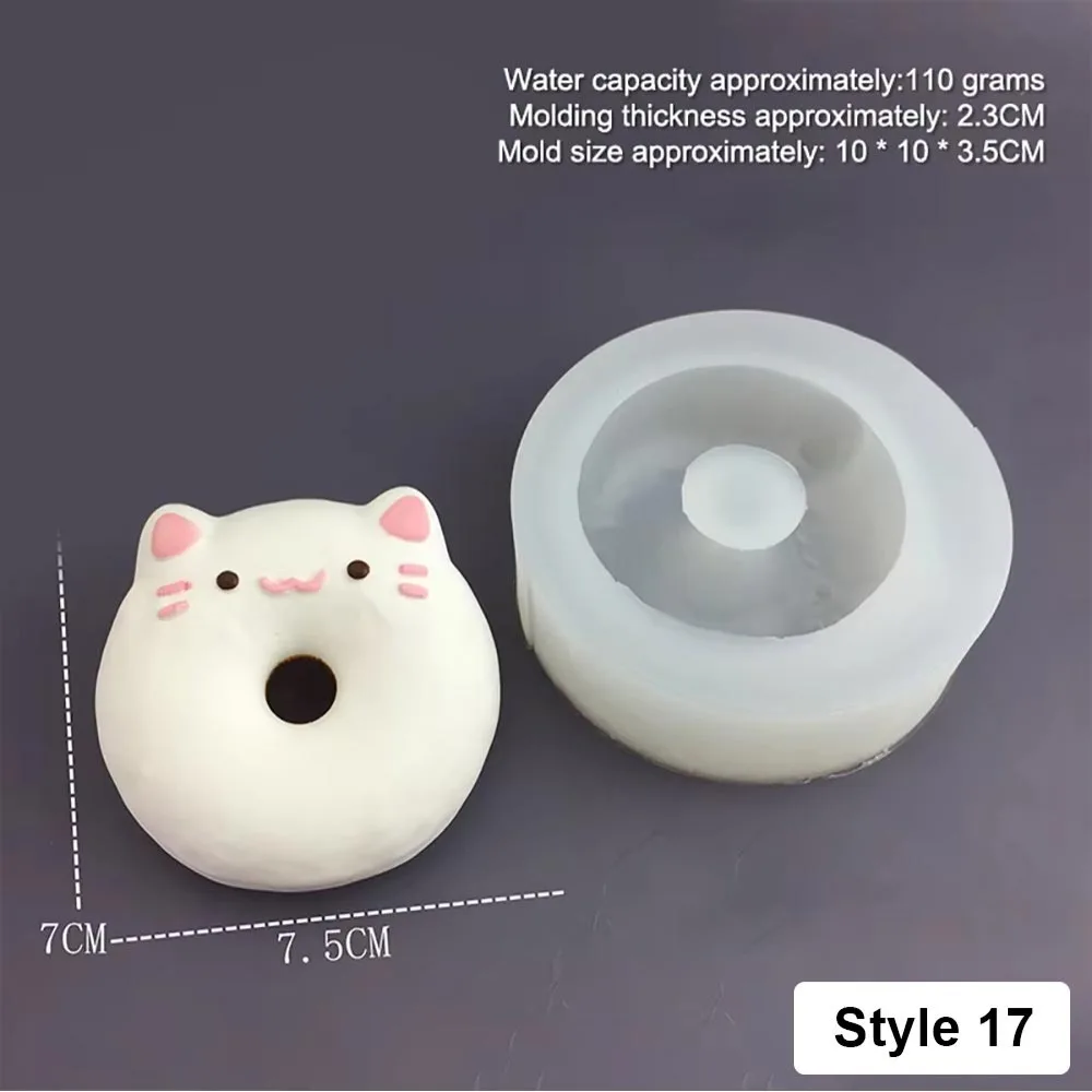 

1Pcs Durable Animal Bunny Kitten Silicone Mold Multifunctional Cartoon Candle Mold Cute Baking Mould Bakeware Tool