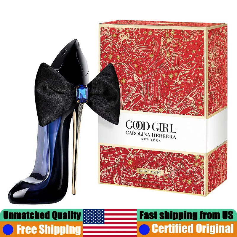 Original Arabic Perfume Carolina Herrera Good Girl Bowtastic Special Edition Eau de Parfum Spray 2.7 Ounce Luxury Women Perfume 80ml Multi-Layered Floral Gourmand EDP Pheromones Cologne with Almond Tuberose Cocoa Amber Musk for Gifting