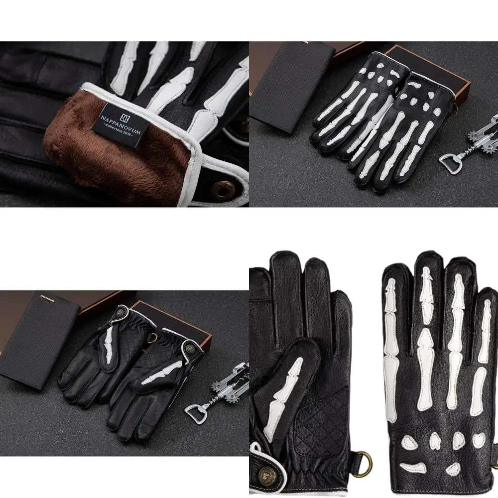 

Мужские мотоциклетные перчатки из оленьей кожи с нескользящей ладонью и теплой подкладкой для зимней езды и езды на велосипеде