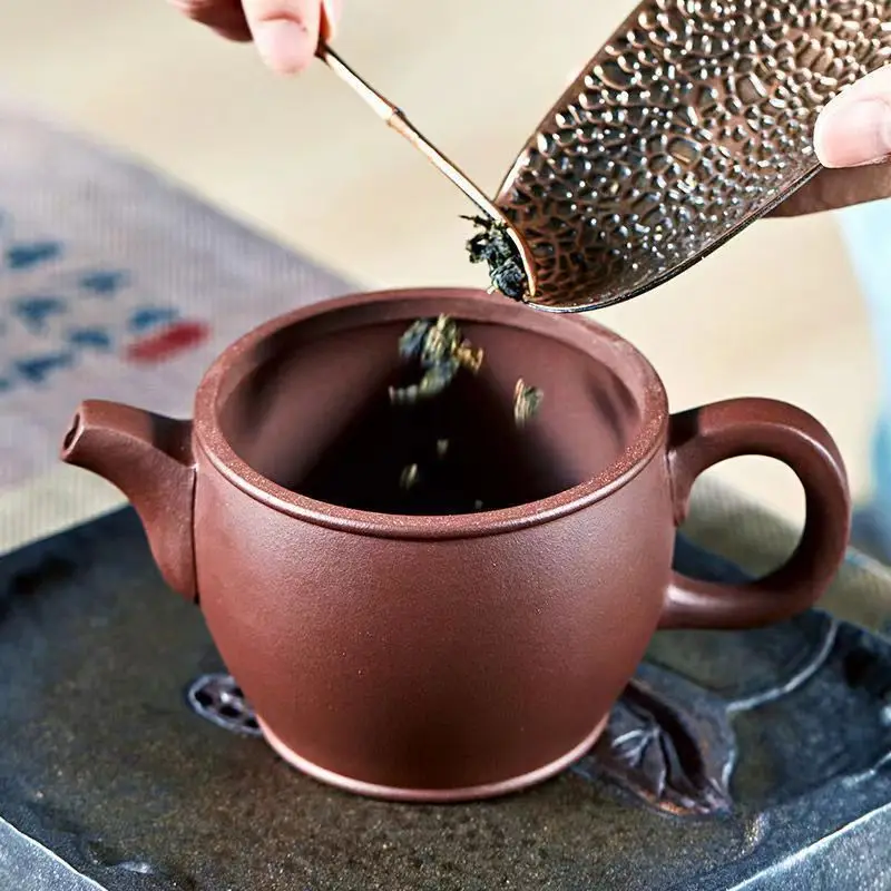 Authentic Yixing Kuankou Zisha Pot Original Mine Old Zini Big Mouth Hanwa Pot Household Kung Fu Tea Pot Tea Set 300cc