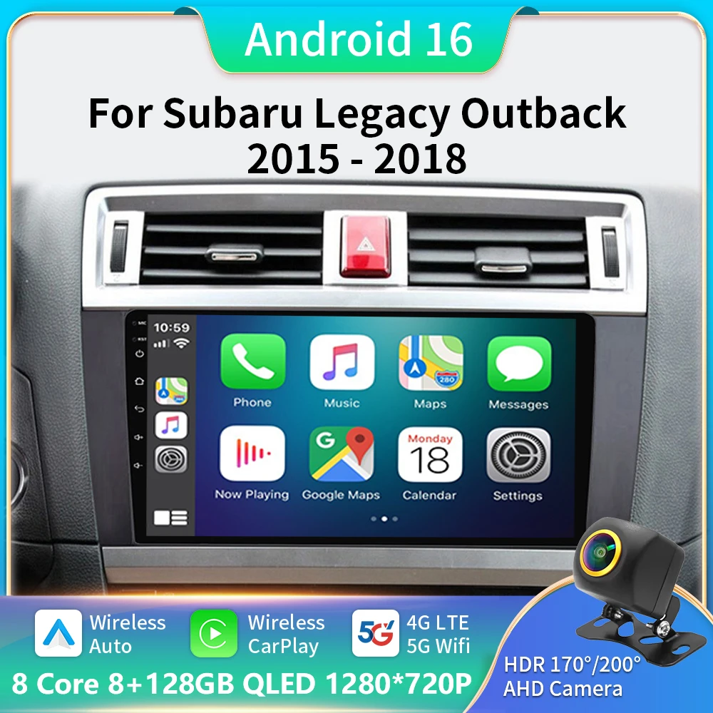 

Android 16 Car Radio For Subaru Outback Legacy 2014 - 2018 Multimedia Video Player Navigation GPS 4G WIFI Carplay Auto Stereo BT