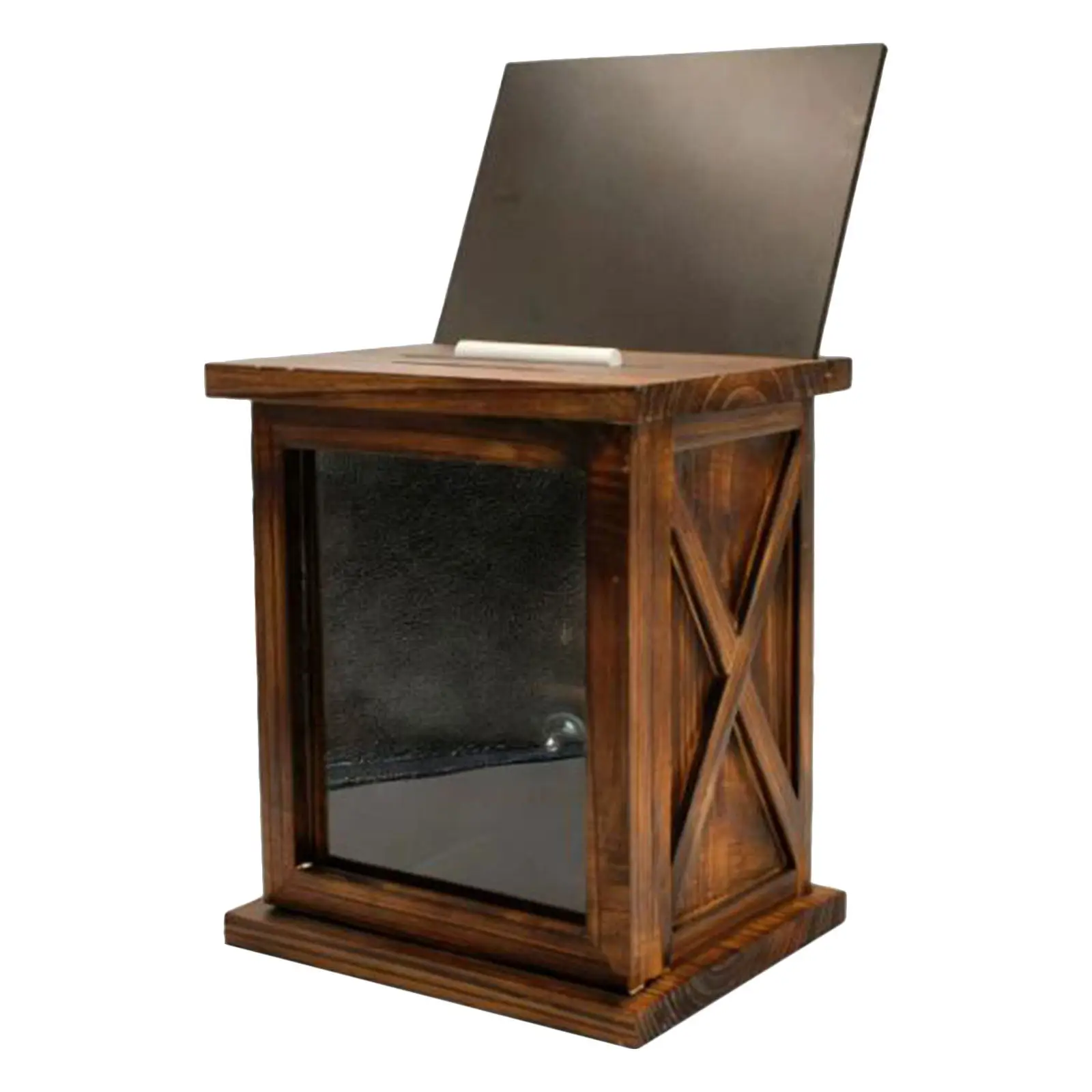 

Винтажная деревянная копилка с прозрачным окном, ретро-банковская копилка для монет и наличных, прочный настольный органайзер