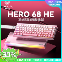 New AULA HERO 68 HE E-sports Gaming Magnetic Switch Keyboard 60% Wired RGB Hot Swap 8K Return Rate Custom Mechanical Keyboard