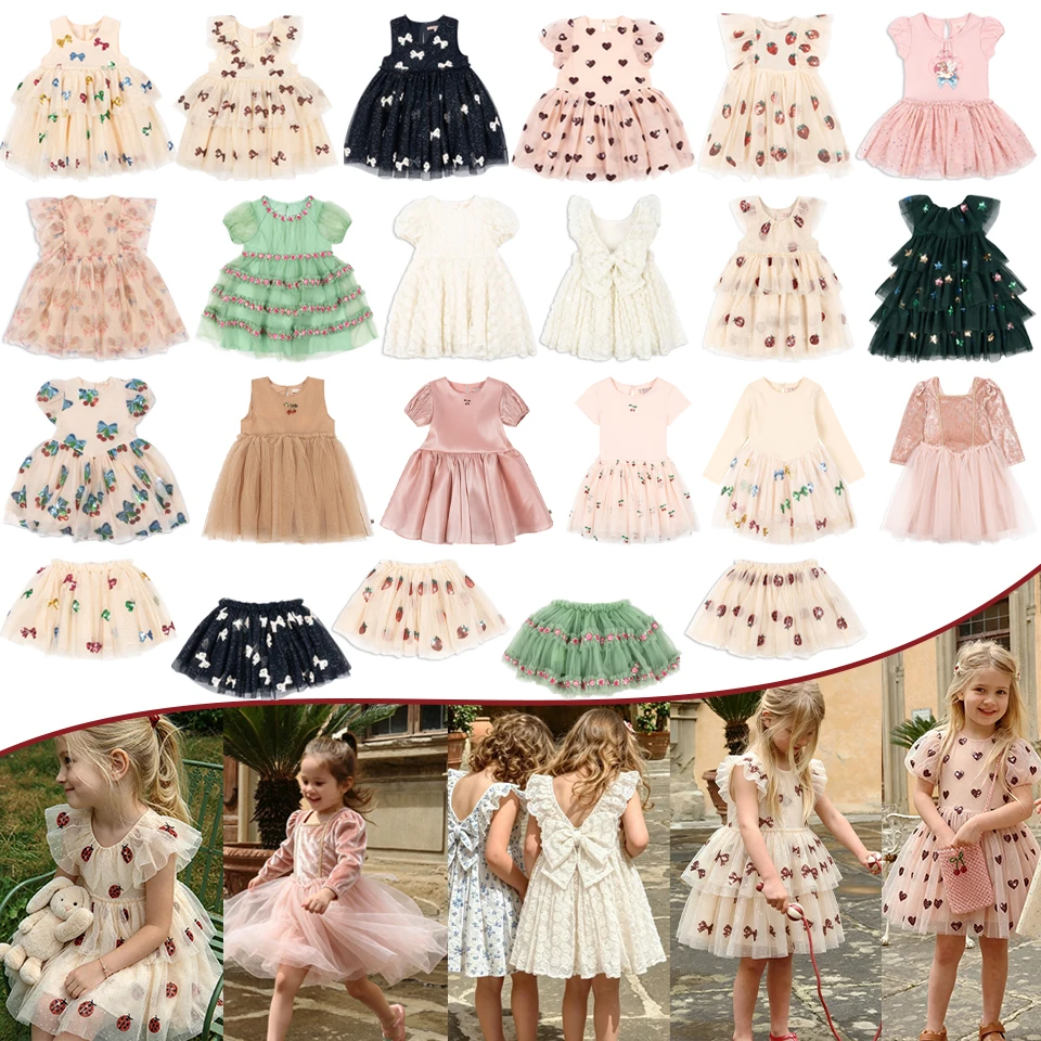 2026 KS Girls Princess Mesh Dress Kids Pretty Sequin Dresses Girl Cute Skirt Children Voile Dress Birthday Gifts Carnival Party