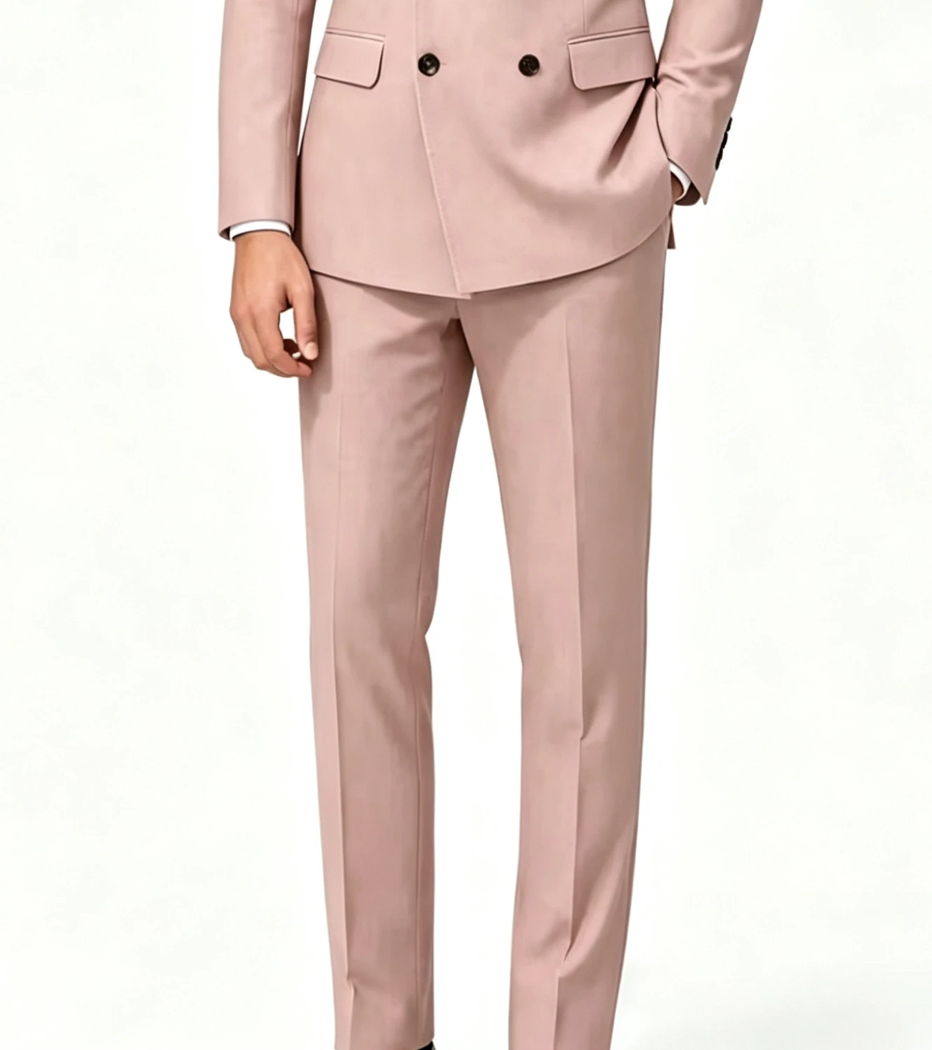 

Men's Blush Pink Suit Pants Slim Fit Straight Leg Formal Dress Trousers For Business Wedding Party
