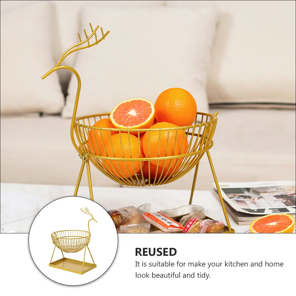 

1 шт., золотая двухслойная домашняя корзина для хранения, декоративная корзина для хранения для кухни, дома, органайзер для закусок и сухофруктов