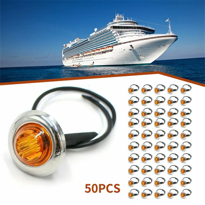 50pcs LED Round Side Marker Lights 3/4