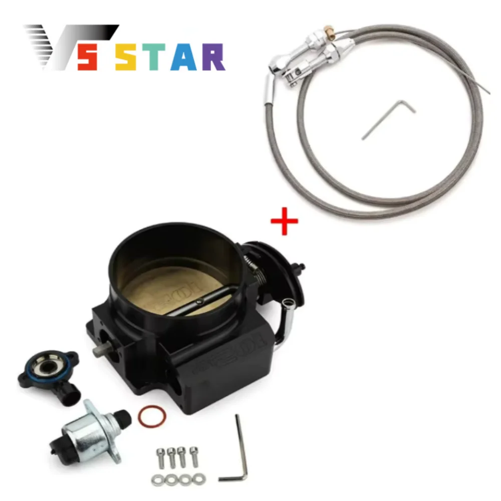 

102MM LS Aluminum Throttle Body with Position Sensors TPS IAC & Throttle Gas Cable Kits For 1997-2004 & 2005-2007 Chevy Corvette