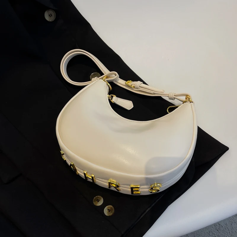 

2025 New Moon Handbag Faionable Underarm oulder Crossbody Bag Soft Polyester Modern Neutral Sle for Youth Daily Use