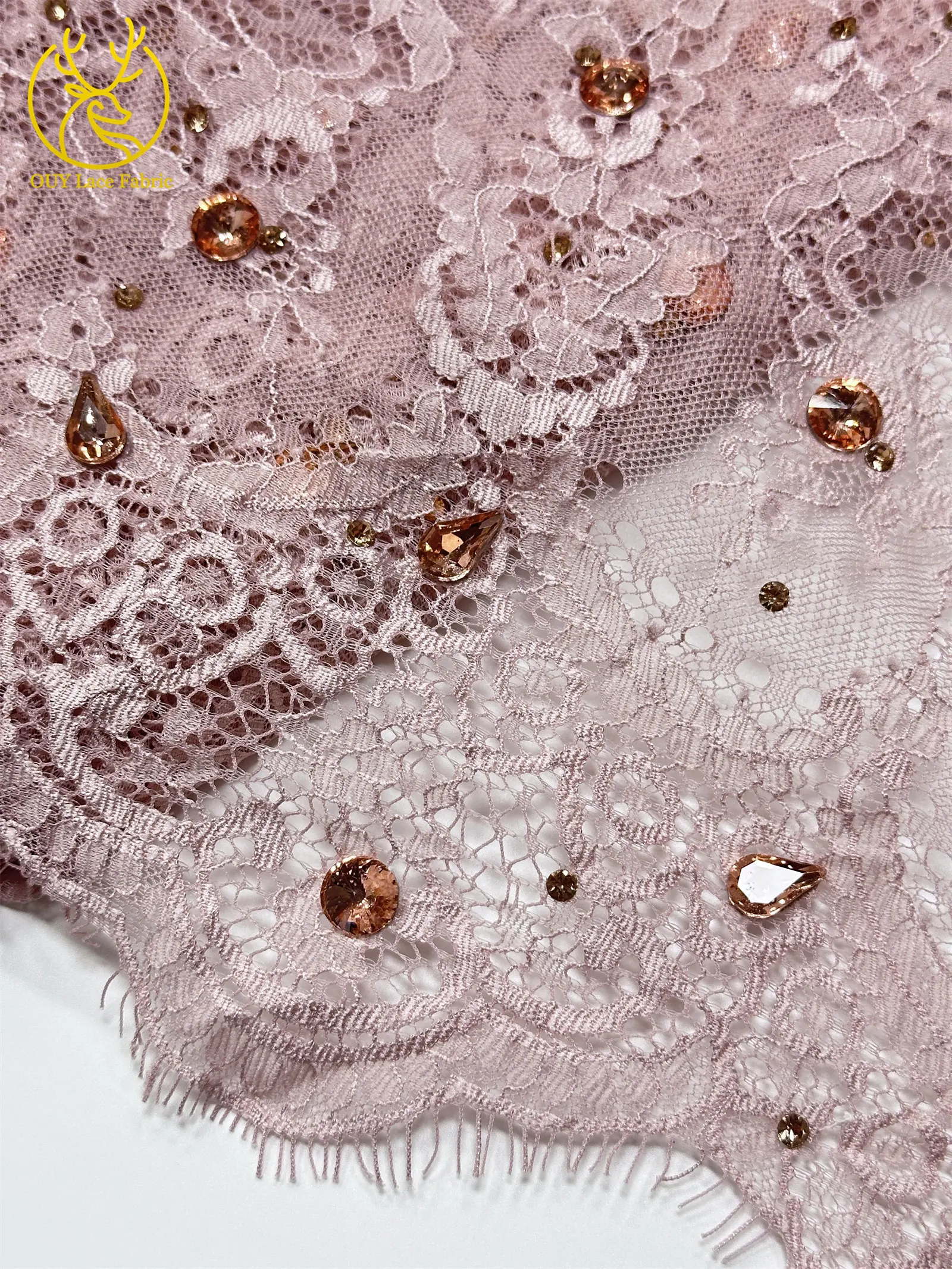 Roter nigerianischer Spitzenstoff, hochwertige afrikanische Milchseide mit Steinen, Guipure-Kordel für Damen-Partykleider, DIY-Nähzubehör, 3 Meter – Detail 18