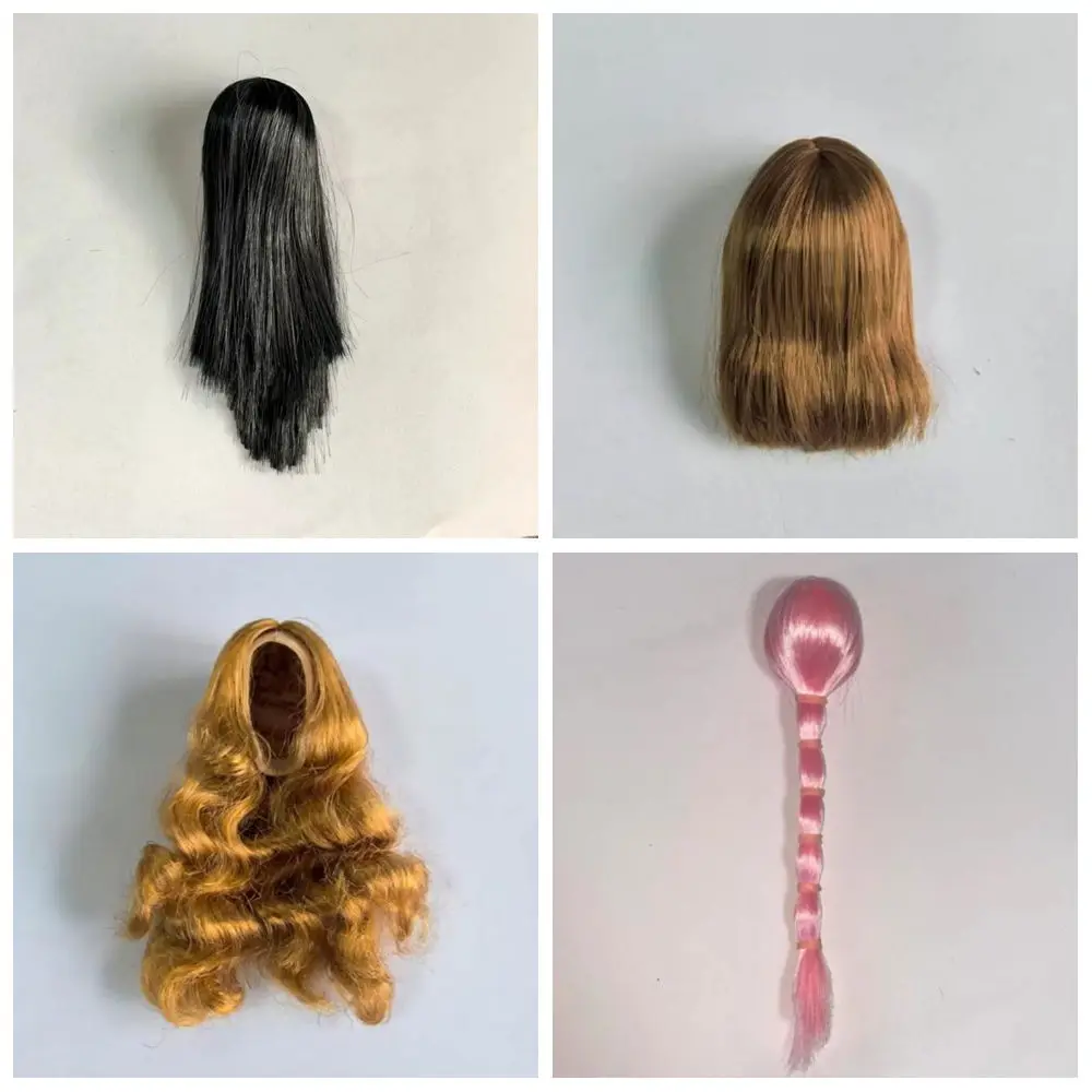 

Wig hair Toys 1/6 1/6 Scale Wigs Brown Brown curls straight hair Model F 12" figure YM gac toys Female for 12'' Figures toys
