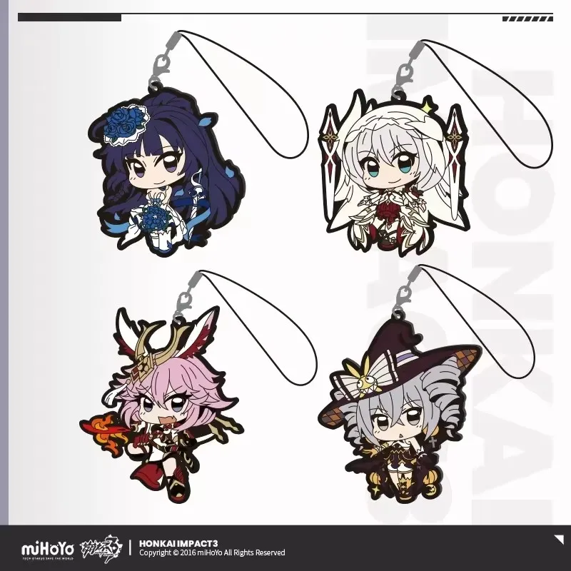 

3D Game Honkai Impact 3 Cosplay VALKYRIES Q Style Soft Keychain Anime Cartoon Pendant Kallen Carole Halloween Accessories Xmas