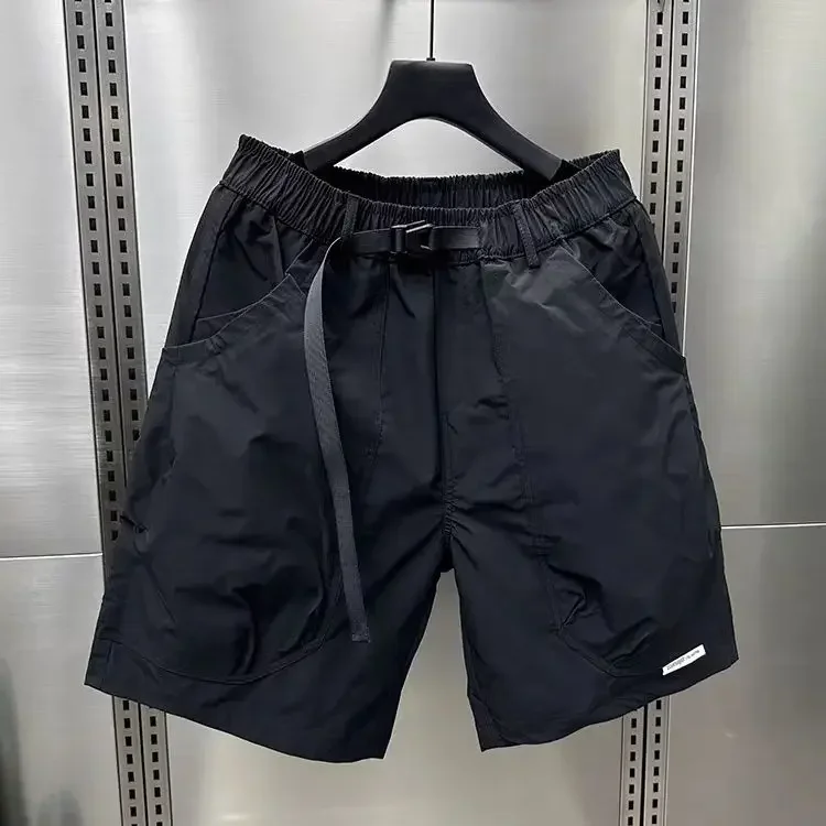LIBIELIY 2025 Men's Large Pocket Waistband Work Shorts Summer Thin New Loose Straight Half Middle Pants