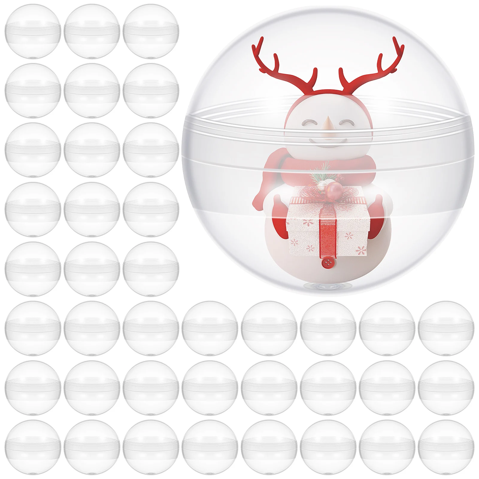 

50pcs Fillable Round Balls Clear Plastic Claw Machine Toy Gifts Empty Decorative Kids Party School DIY Packaging