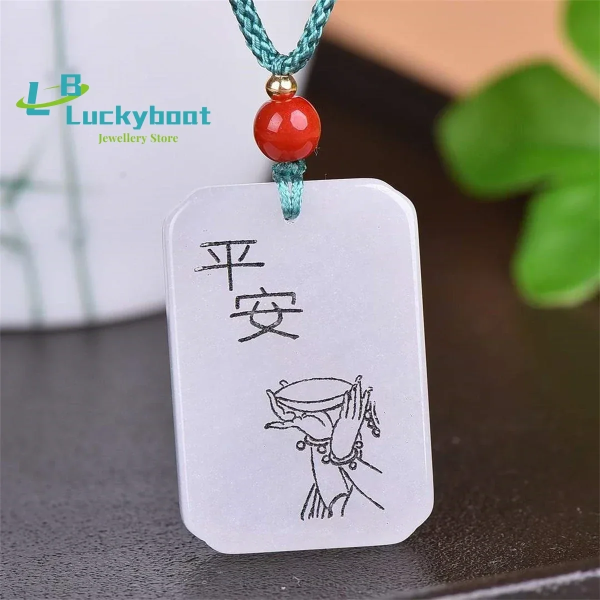 Natural Gold Silk Jade Diamond Sutra Pendant Simple and Generous Personality Exquisite Fashion Versatile Men and Women
