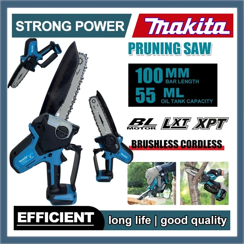Makita – Mini scie électrique sans fil, outils électriques de jardin, scie à chaîne, scie d'élagage, outils électriques sans fil pour batterie 18v