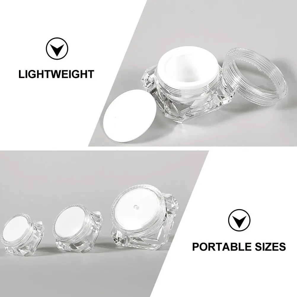 

Набор из 12 пустых баночек для крема (15 г) с алмазным дизайном, портативные емкости для ухода за кожей, лосьонов, масел, шампуней, незаменимый органайзер для путешествий