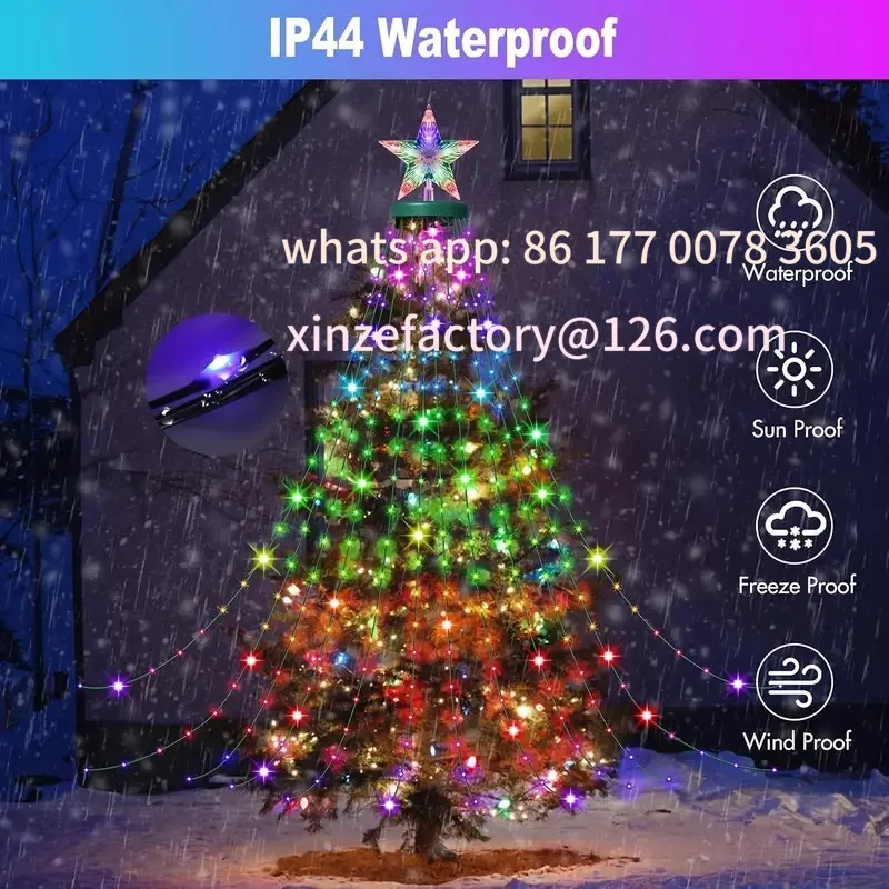تخصيص شجرة عيد الميلاد LED أضواء 400 المصابيح الذكية RGB LED سلسلة أضواء عطلة الديكور ل داخلي في الهواء الطلق شجرة APP/عن بعد #4