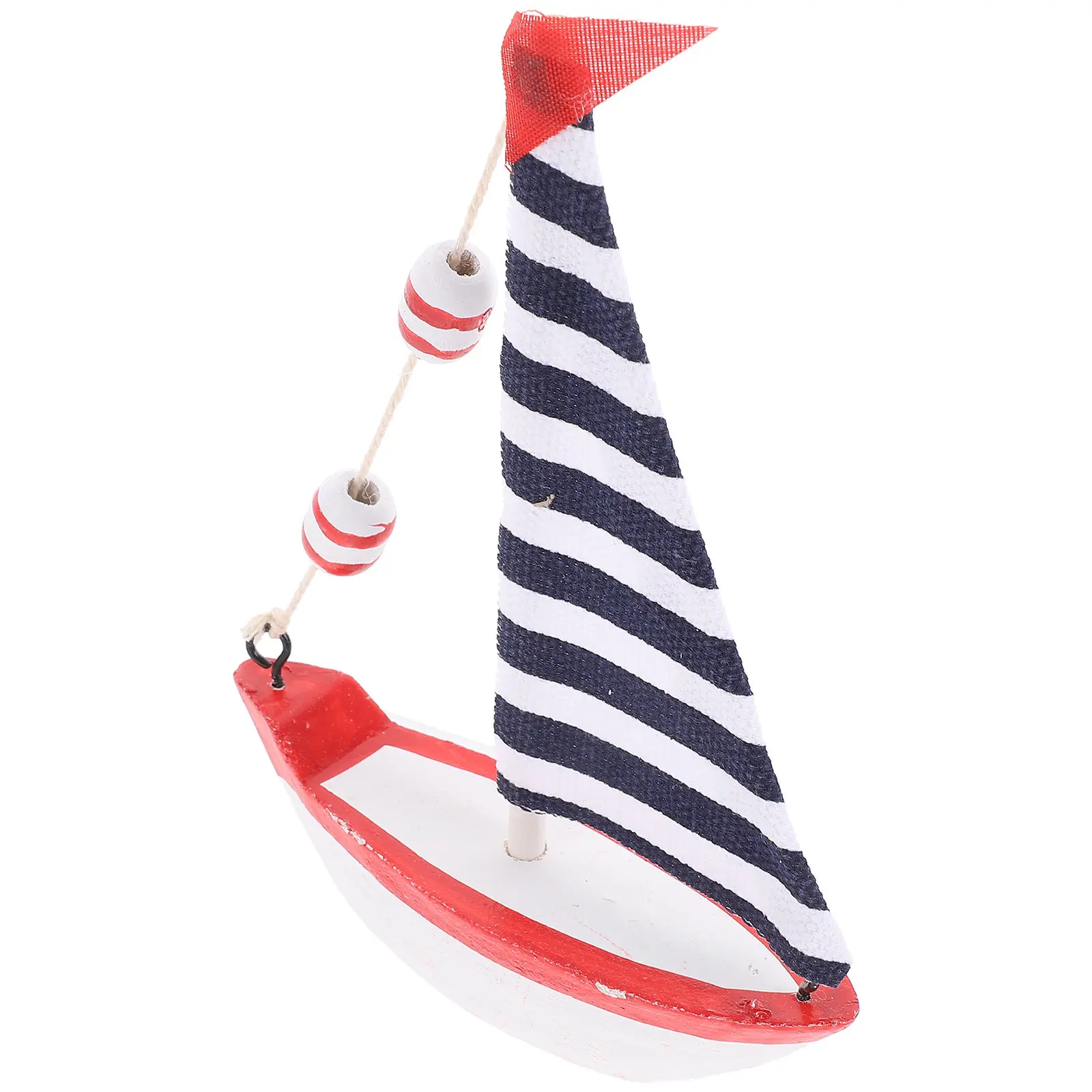 

Mini Wooden Sailboat Decor Mediterranean Theme Sailing Ship Ornament for Desk Shelf Table Living Room Bedroom Office Nautical