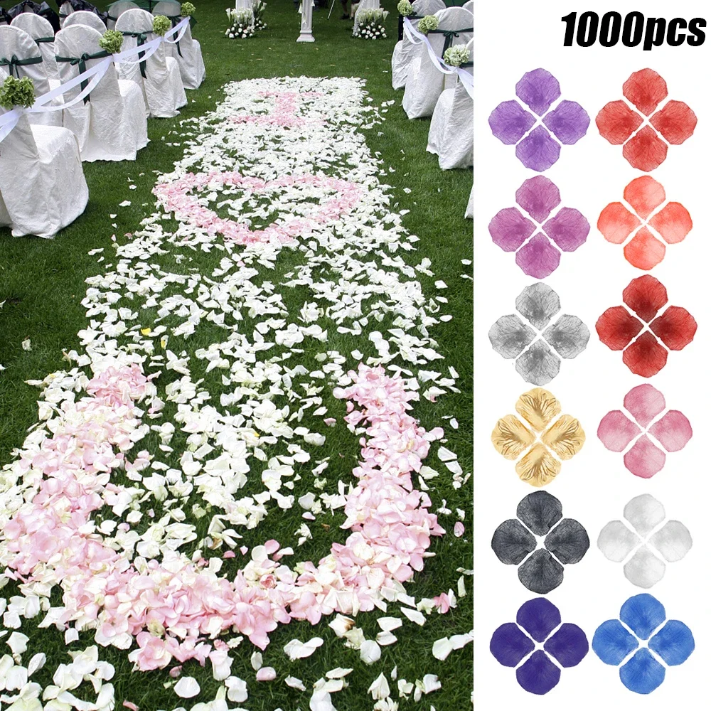 100/500/1000pcs Simulation Rose Petals Home Artificial Colorful Flower Birthday Wedding Decorations Romantic Silk Flowers Rose