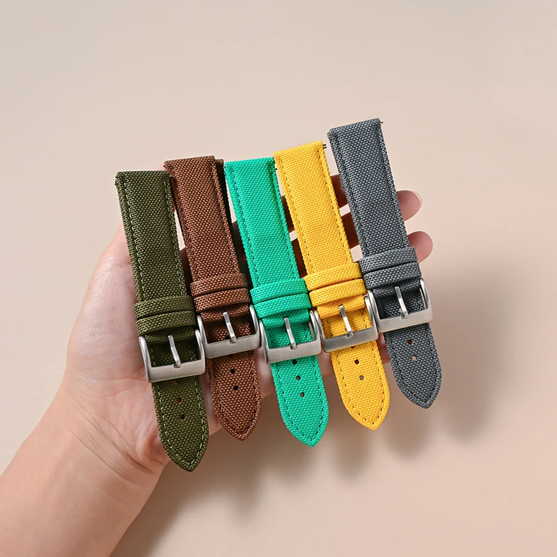 20mm 22mm Waterproof Durable Premium Sailcloth Watch Strap Two-Sided Nylon Watchband Quick Release Band Sport Belt For Men