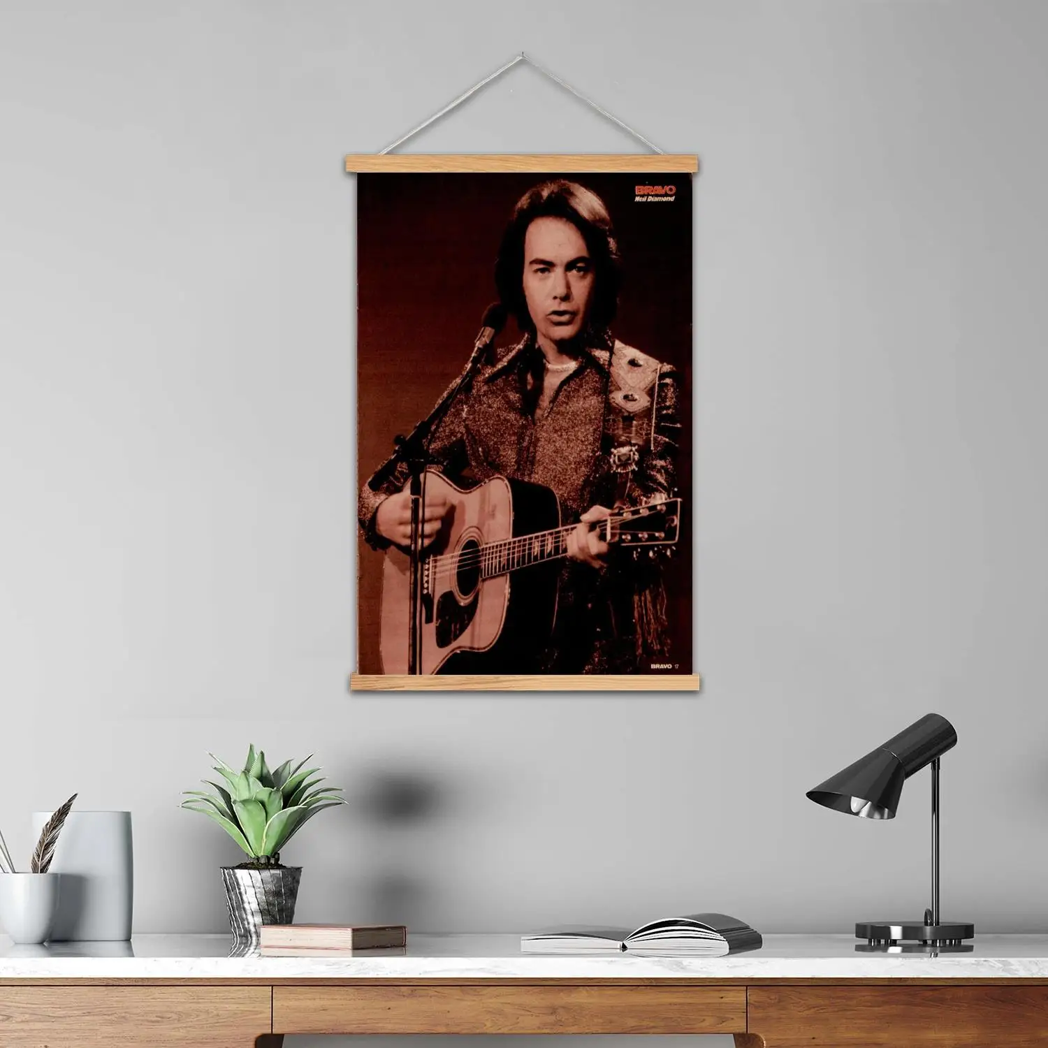Neil Diamond Framed Wall Painting Canvas Art Poster, Wall Art  Modern Family Bedroom Decor Posters,Decorative painting view 4