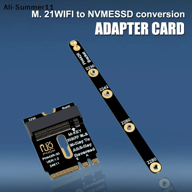 【A6L】M.2 A+E To NVME SSD Adapter M2 WIFI Interface A/E Key To M Key PCIE 4.0 Riser Card With Bracket2230 2242 2260 2280 NVME SSD