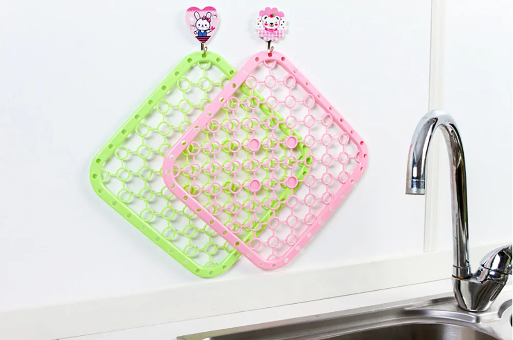 Multifunction Sink Filter Mat For Sink Drain Dish Drainer Placemat Insulation Pad For Home Bathroom And Kitchen White Green Pink