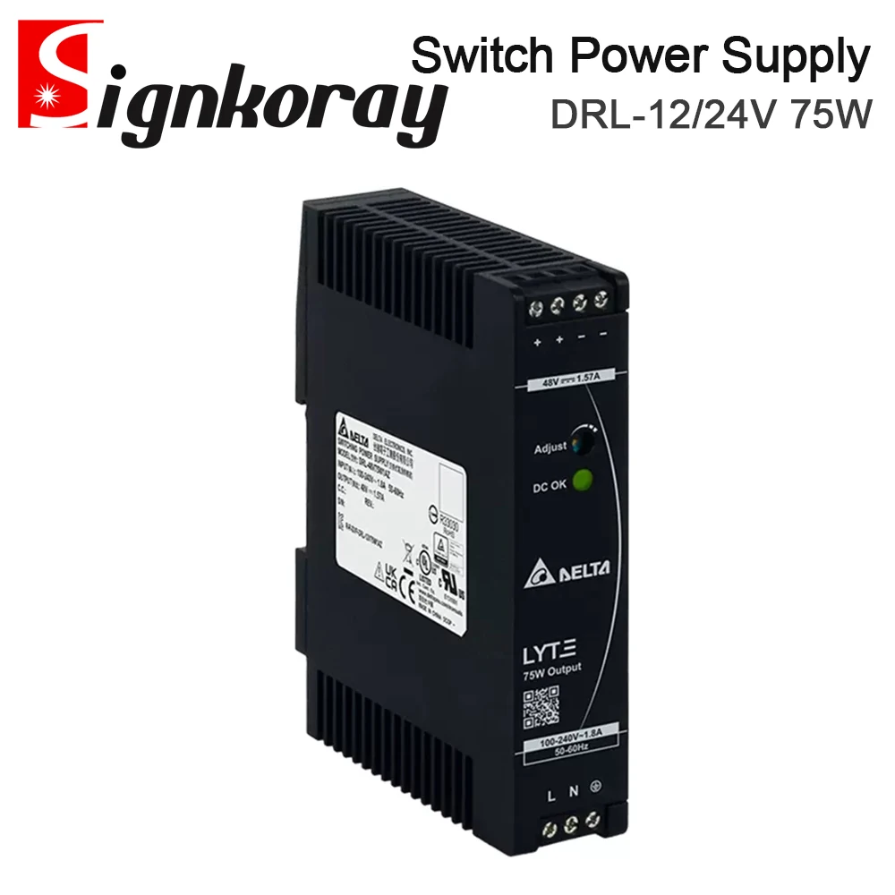 Imagem -06 - Signkoray-fonte de Alimentação de Comutação Original tipo Trilho Din Série Drl 12v 24v 75w Monofásico 5060hz