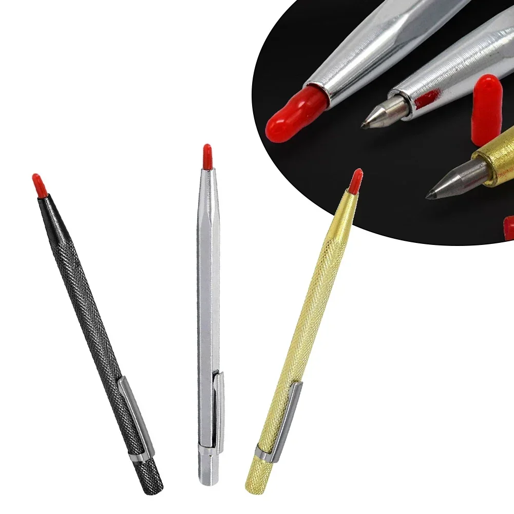 3pcs Carbide Tip Scriber Pen Marking Engraving Pen For Metal Plate Glass Wood Ceramic Diamond Marking Pens Workshop Hand Tools
