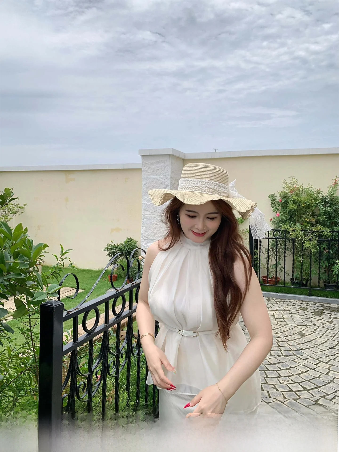 

Summer New plus Size Women's Svel Ne Hanging Vest Belly Concealing Chiffon Fairy Top Sweet Sle Regular Length