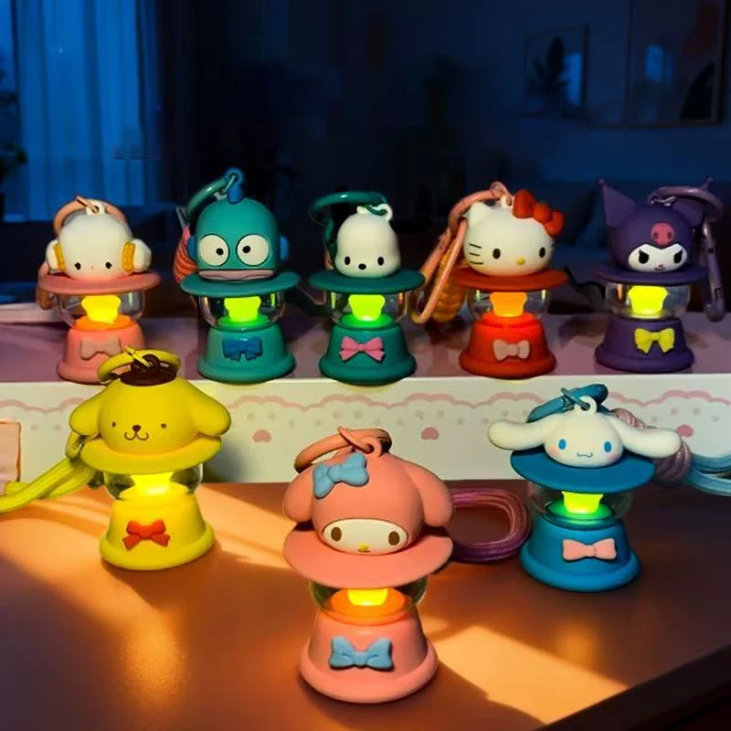 Authentic Sanrio Nightlight HelloKitty MY MELODY HANGYODON KUROMI Pochacco Doll Pendant Handmade Ornament Children's Toy Gift
