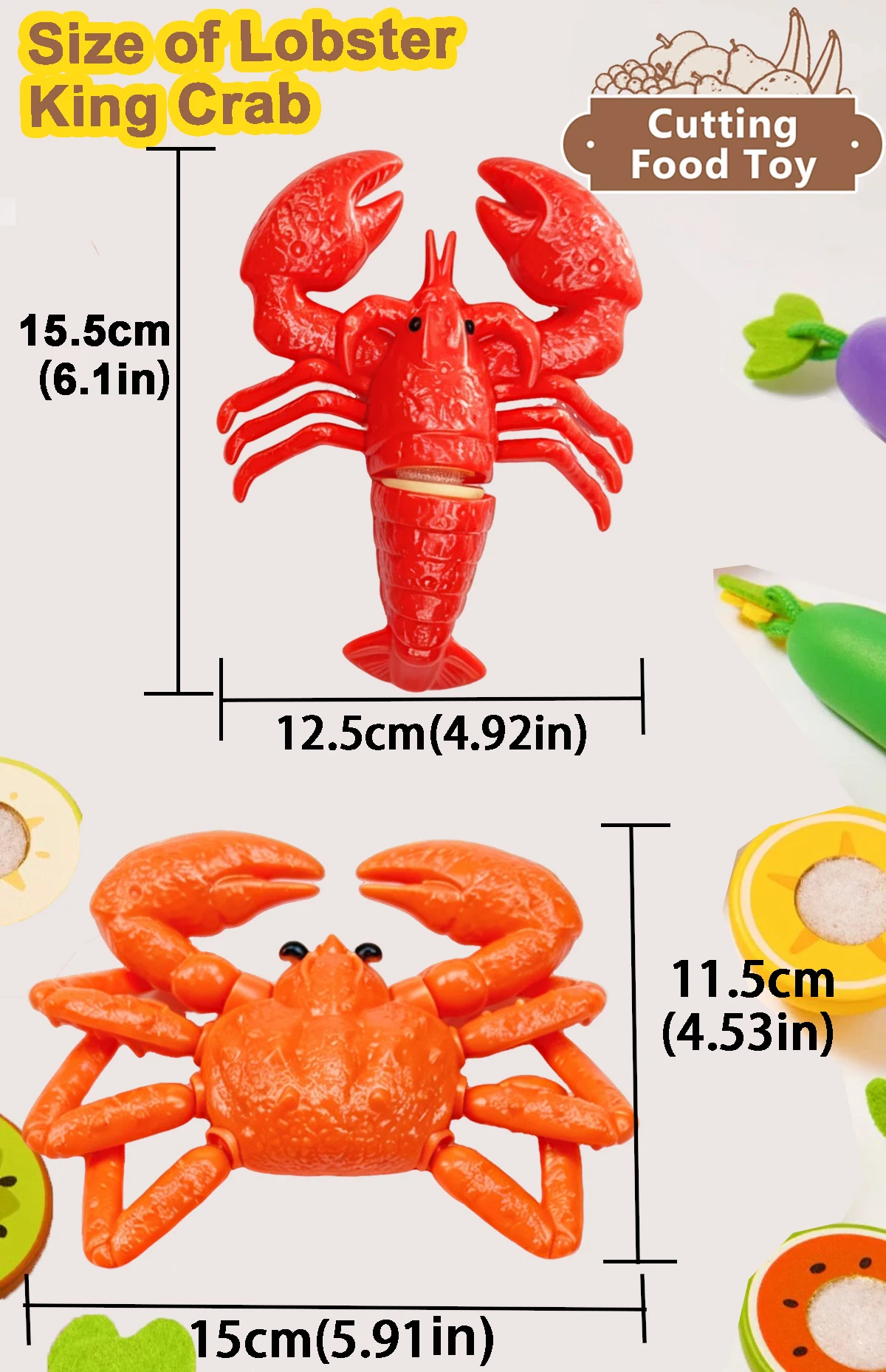Children's Kitchen Toy Set Simulated Lobster King Crab Cutting Fruits Cutting Toys for Kids Early Educational Assembly Gift ﻿ view 5