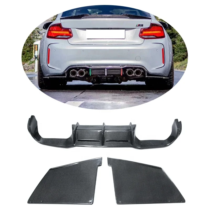 

Carbon Fiber MTC Style Rear Bumper Diffuser Splitter Front Lip for BMW M2 F87 M2C 2014 2015 2016 2017 2018 2019 F87 Diffuser