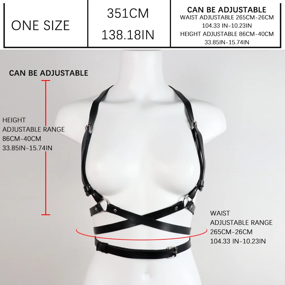 Women Sexy Garters faux Leather Women Body Bondage Cage Sculpting Harness Waist Belt Straps Suspenders Goth Harajuku Belt