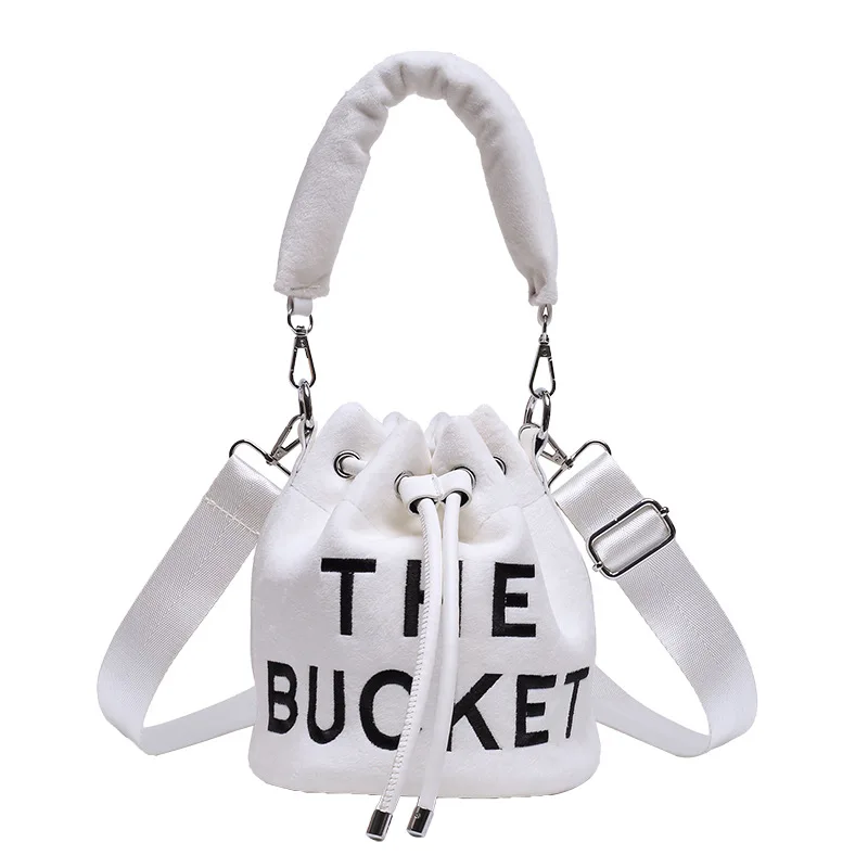 Bucket bags Women's New Plush Versatile One Shoulder high-capacity Crossbody leather handbags purse women messenger High Quality