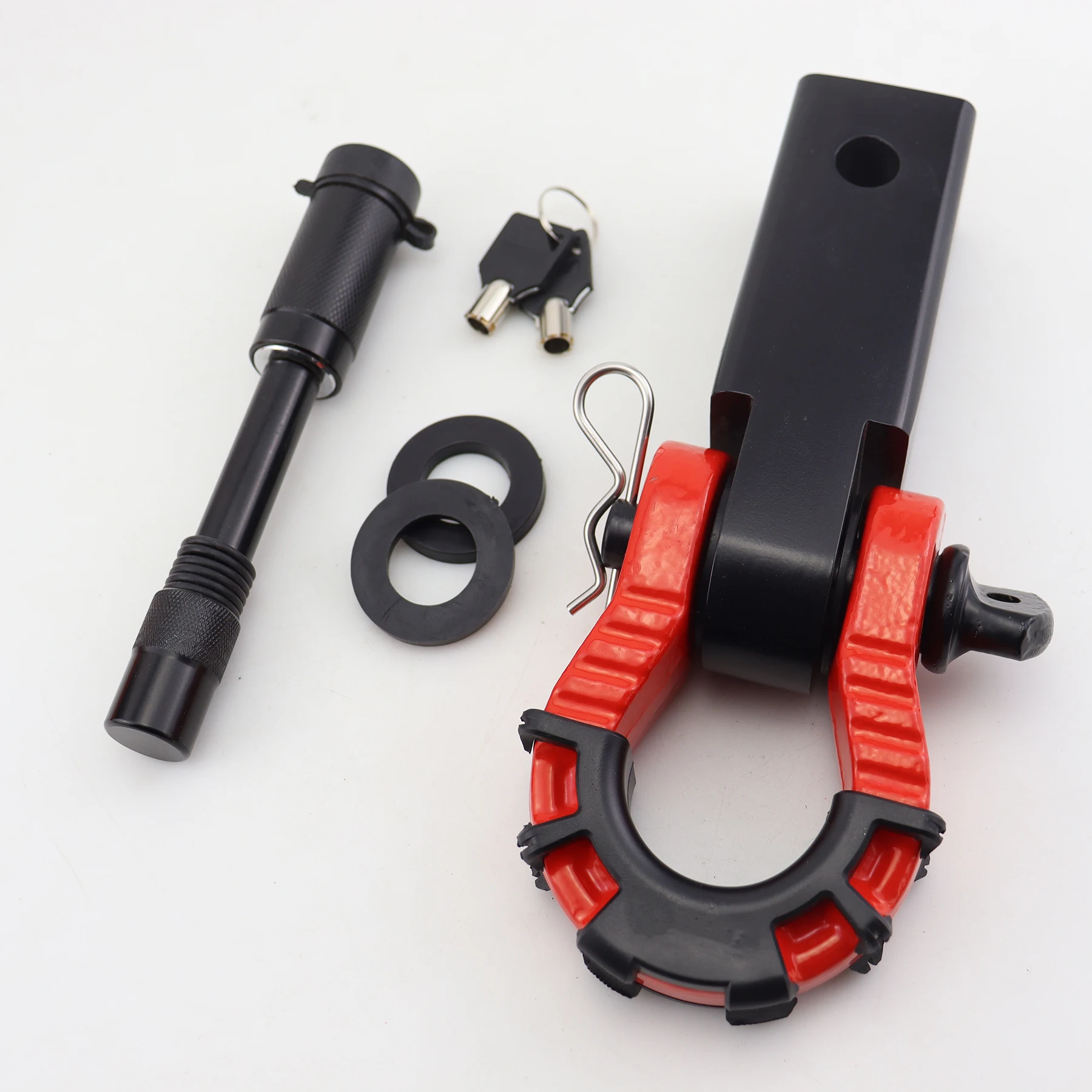

1Set 8T D Ring Shackle,2in Universal Shackle Trailer Hitch Lock Receiver for Vehicle Recovery Offroad,Trucks, Jeeps