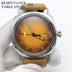 Men's Classic Vintage Fashion Watch NH35 Movement Leather Strap Night Luminous Dial 45mm Watch