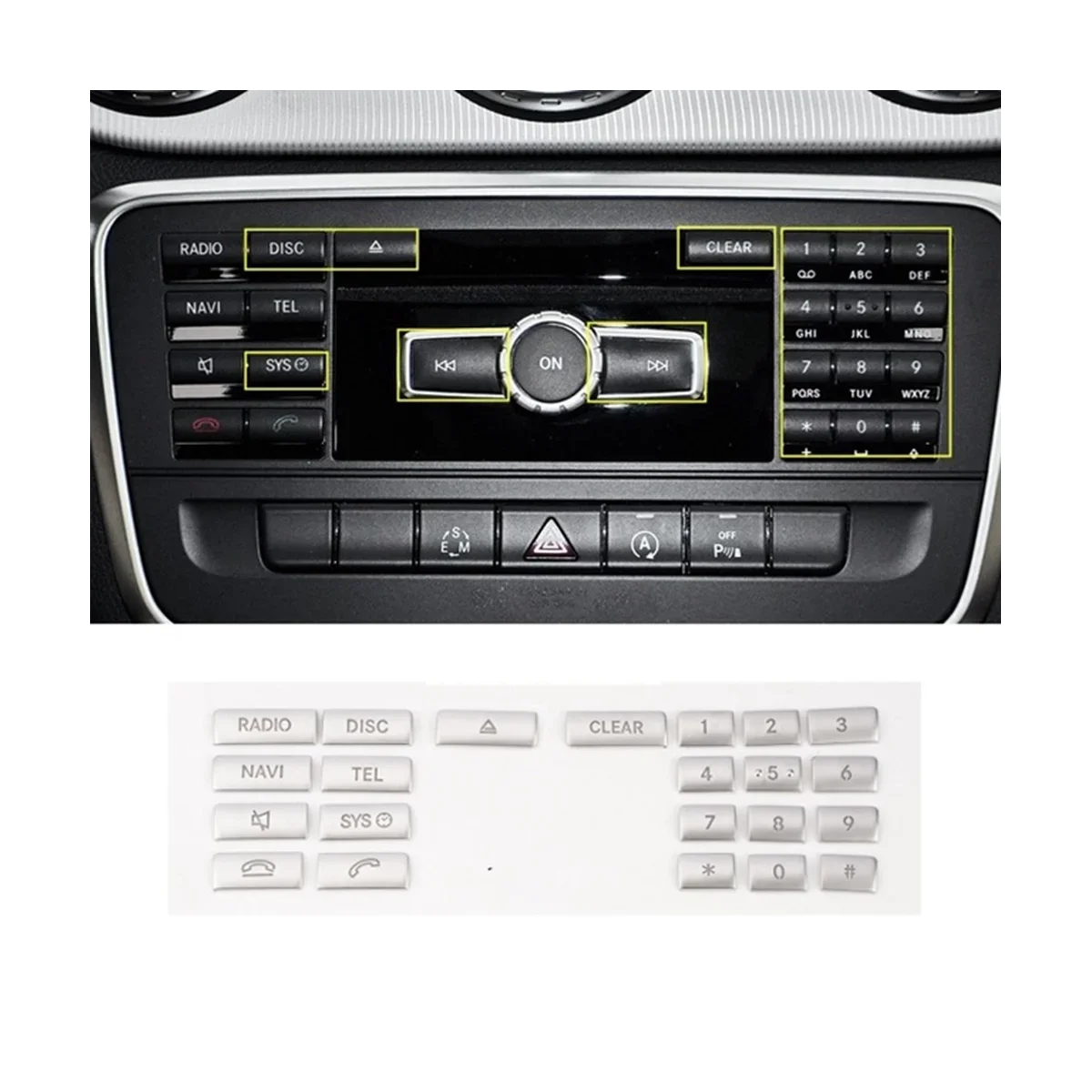 

Car Center Console Multimedia CD Panel Button Sticker Trim for Mercedes Benz a B Class W176 W246 CLA C117 GLA X156
