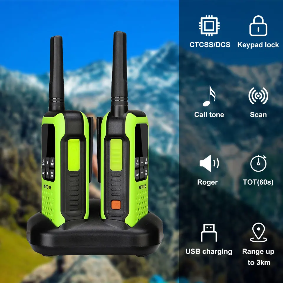 Retevis RT649P Walkie Talkie IP67 Waterproof Floating PMR446 License-Free Two Way Radio For Camping Kayak Outdoor Survival 2pcs