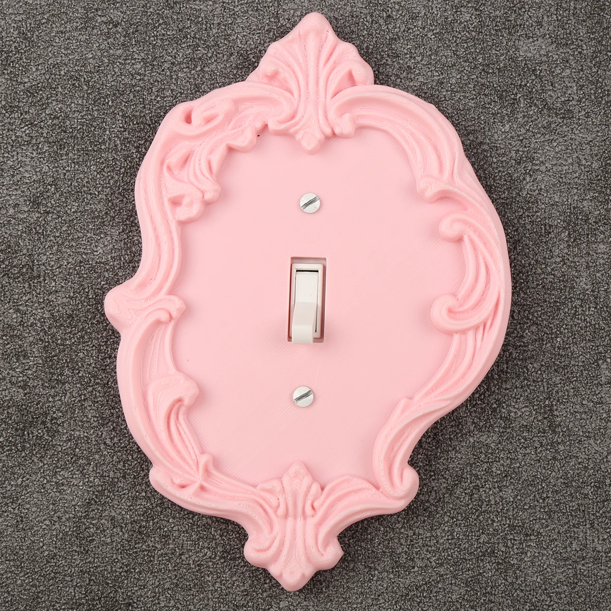 Cross-border European Baroque Pink Relief Switch Cover, Vintage Carved Wall LightSwitch Decor Plate