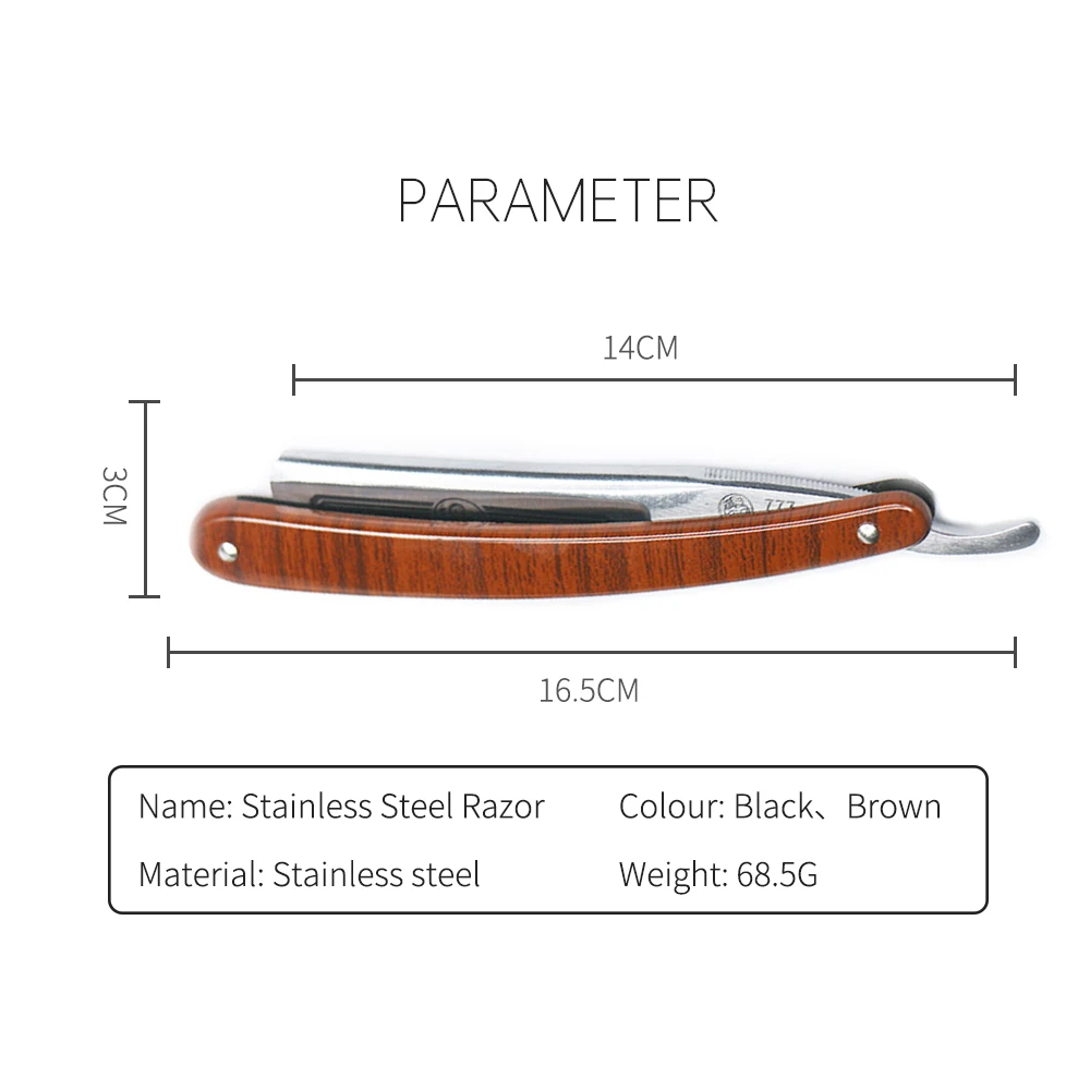 Pettine per rasoio da salone Taglierina per capelli Coltello da barba professionale con bordo dritto per forniture di strumenti per lo styling per taglio di capelli da barbiere da uomo