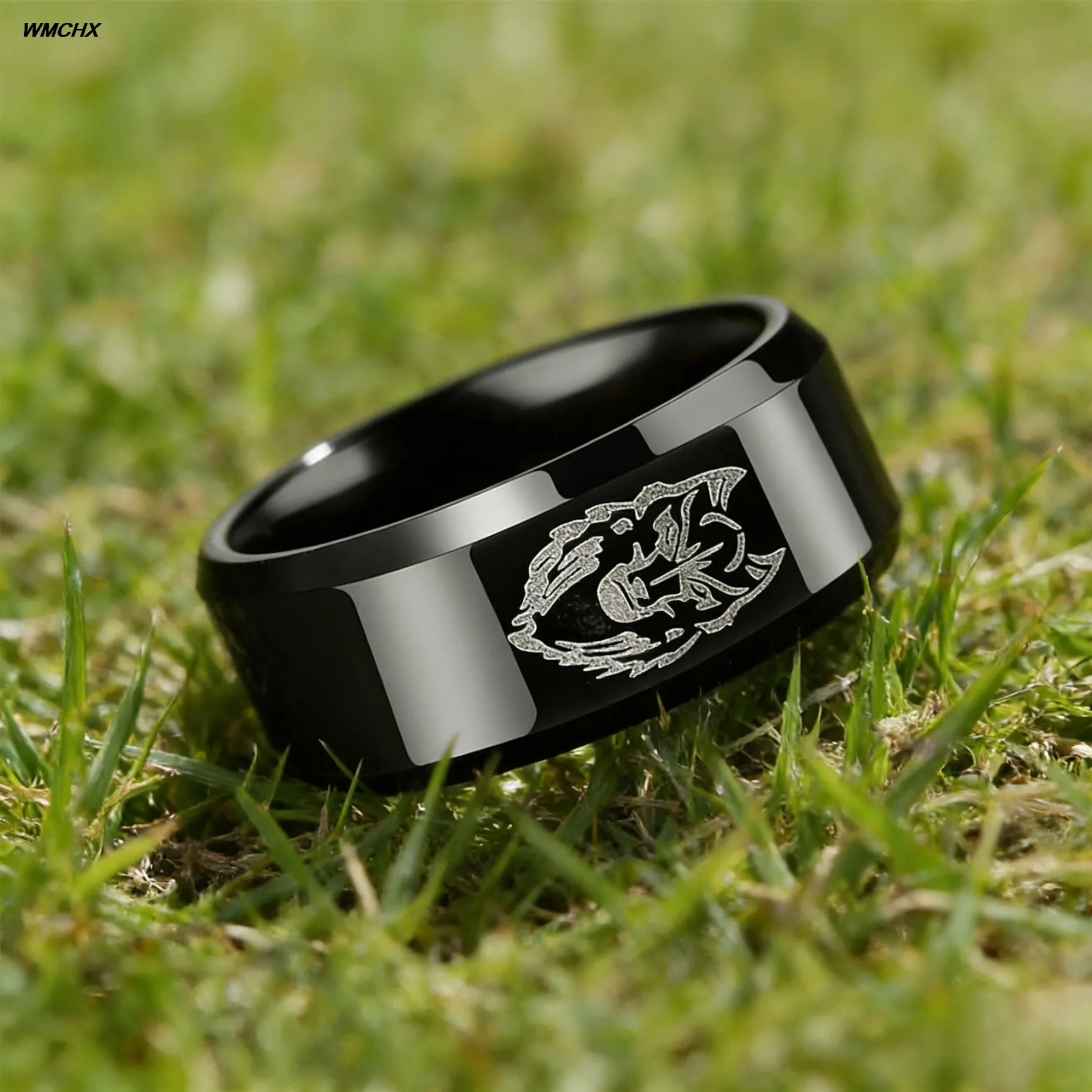 Wolf Head Logo Ring, Fashionable Stainless Steel Men's Ring, Knight Women's Ring