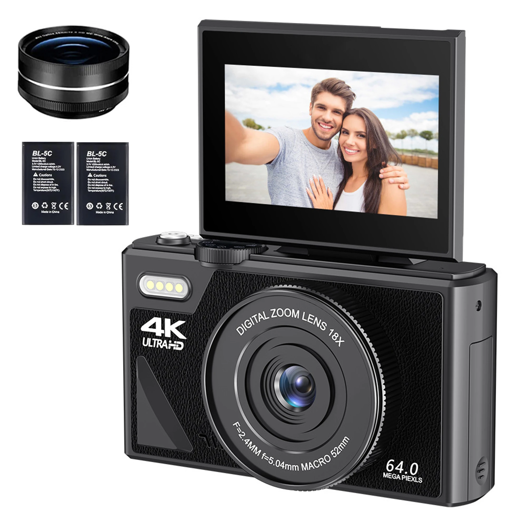 64MP Digital Camera for Photography 4K Video Vlogging Camcorder YouTube Webcam Cameras 18X Digital Zoom Camera 3\