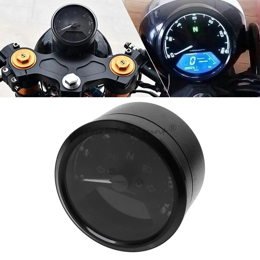 

1*LCD Universal Cylinders Digital Motorcycle Speedometer Tachometer Odometer Waterproof Gauge 2-4 Cylinder Tachometer