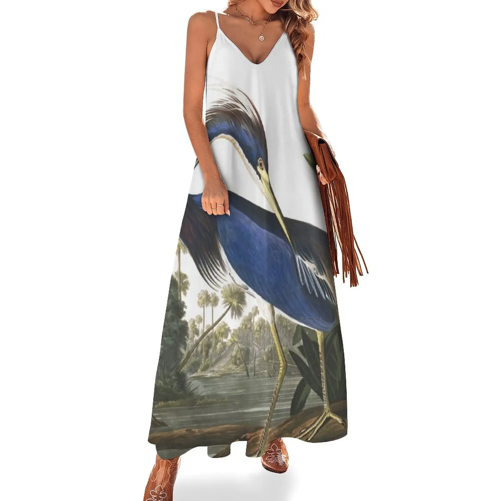 Tricolored Heron - John James Audubon Sleeveless Dress Long dresses dresses ladies 2023 summer