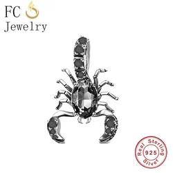 Fit Original Pan Charms Bracelet 925 Sterling Silver Constellation Punk Black Scorpion Bead For Making Women Berloque DIY