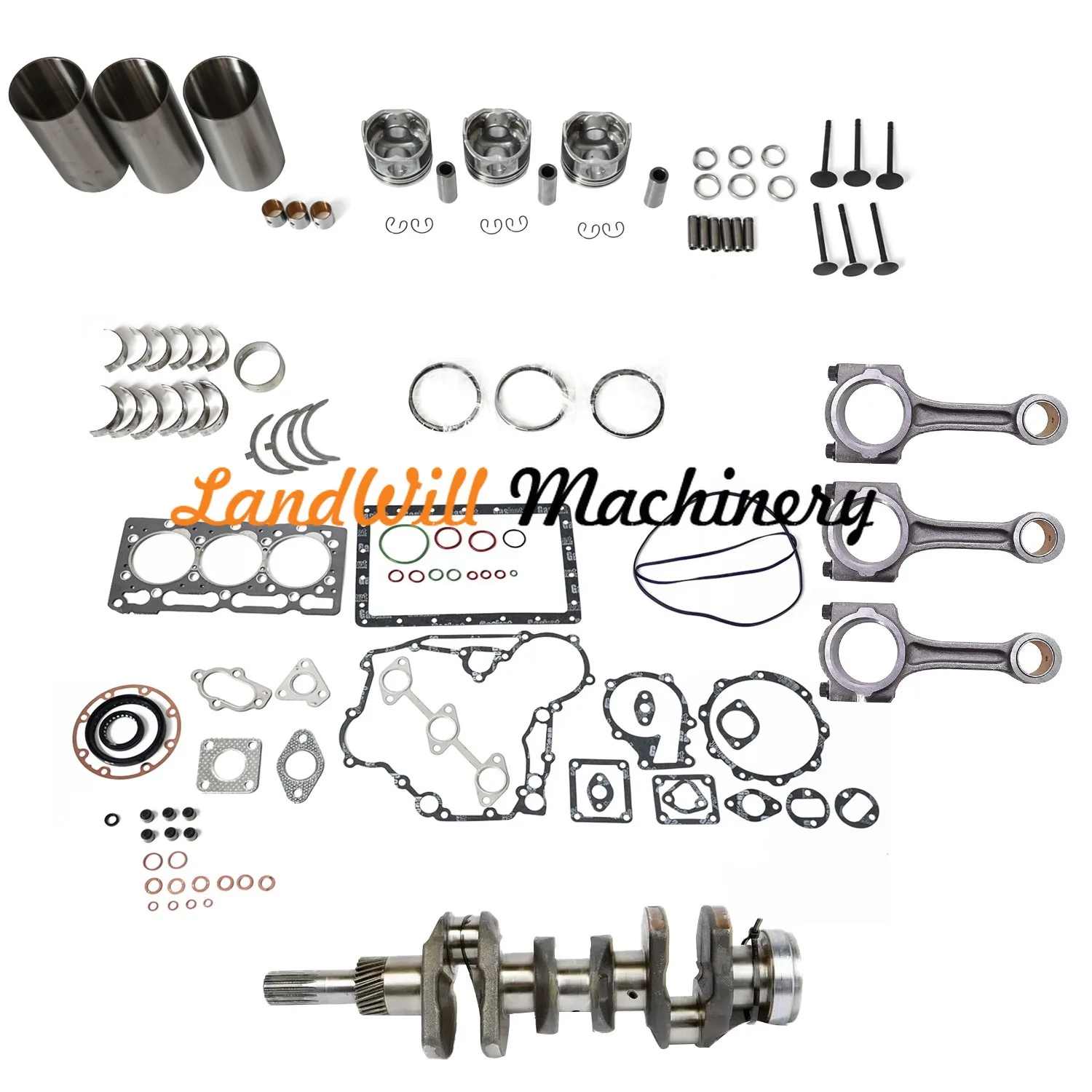 Overhaul Rebuild Kit + Connecting Rod + Crankshaft Fits For Kubota D1105 Engine