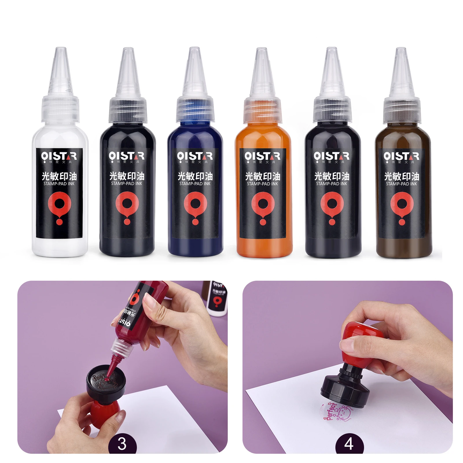 50ml Refill Ink 12 Colors Rubber Stamp Photosensitive Inking Seal Stamping Refill Ink For Office School Make Seal Supplies