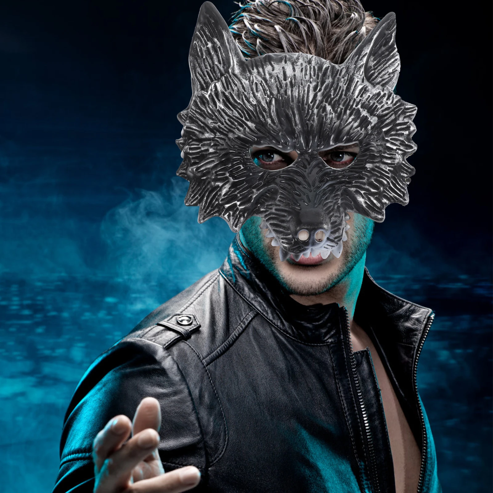 

Wolf Head Mask Creative Costume Animal Prom Halloween Scary Plastic Headwear Prop Decorative